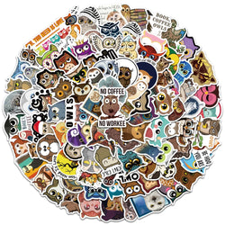 50/100pcs Cute Cartoon Animals Owl Stickers Kids Toy Waterproof Graffiti For Laptop Water Bottle Phone Bicycle Car Decals (ONLINE ORDER ONLY)