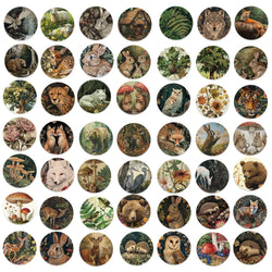 50PCS Retro Cartoon Zoo Wild Animals Stickers for Toy DIY Phone Luggage Skateboard Laptop Kawaii Decals Graffiti Sticker (ONLINE ORDER ONLY)