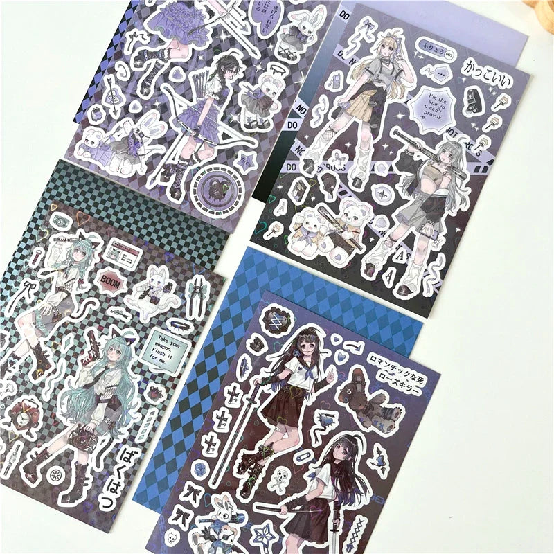 Sweet Cool Campus Girl Series Sticker Scrapbooking DIY Album Decoration Sticker Aesthetic Personalized Kawaii Stationery (ONLINE ORDER ONLY)