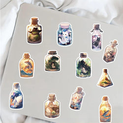 10/30/50PCS The Big World in a Bottle Aesthetic Animal Cute Stickers Cartoon Decals Toys Scrapbook Phone Laptop Car Sticker Gift (ONLINE ORDER ONLY)