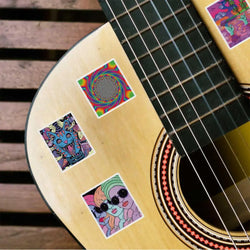 52PCS Cartoon Colorful Psychedelic Trippy Stickers Aesthetics Laptop Guitar Luggage Phone Graffiti Sticker Decal Kid Toy (Online Order Only)