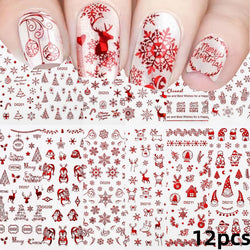 12PCS White Flowers Leaves 3D Nail Stickers Star/Moon/Sun Nail Art Decoration Decals Geometric Flower Stickers Nail Art Supplies (ONLINE ORDER ONLY)