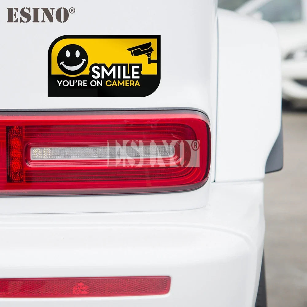 Creative Funny Smile You Are On Camera Decorative Sticker Cartoon PVC Decal Waterproof Car Body Pattern Vinyl (Online Order Only)