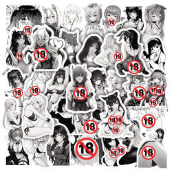 Anime Waifu Hentai Stickers 10/30/50pcs - Adult Cartoon Decals for Phone, Skateboard, Notebook (ONLINE ORDER ONLY)