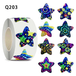 100-500pcs Laser Gold Foil Self-adhesive Star Stickers Reward Chart Decorative Toy Gifts Sticker Labels 1 Inch (ONLINE ORDER ONLY)