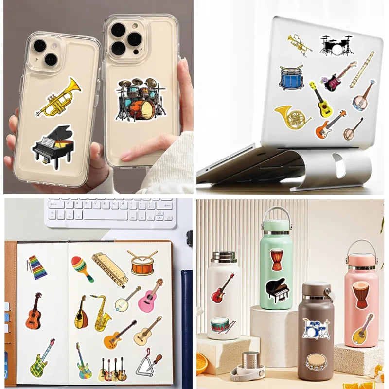 Cartoon Musical Instruments Sticker Packs (ONLINE ORDER ONLY)