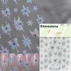 Dreamy Chic Butterfly Flower Bowknot Square Rhinestone Crystal 5D Self Adhesive Nail Art Stickers Fantasy Shiny Manicure Decals (ONLINE ORDER ONLY)