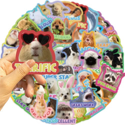 10/30/50PCS Cartoon Animal Encourage PVC Sticker Aesthetic Decoration Scrapbooking Stationery Hand Accounting Supplies for Kids (ONLINE ORDER ONLY)