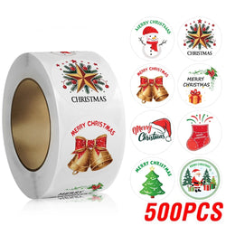 100-500pcs Merry Christmas Stickers 1Inch Round Christmas Seal Labels Stickers For Handmade Sticker Card Box Package Labels (Online Order Only)