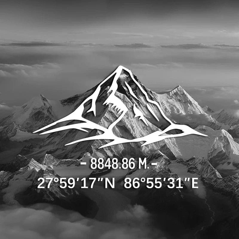 Mount Everest decal,with its longitude and latitude decal,creative&fashion with high quality for car trucks snowboard &laptops (ONLINE ORDER ONLY)