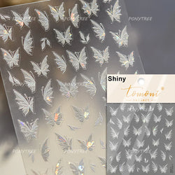 Lace Butterfly Hollow Out Fabric Romantic Flower Pattern Chic Adhesive Nail Art Sticker Rhinestone Manicure Decals Nail Supplies (ONLINE ORDER ONLY)