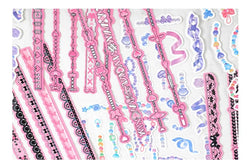 2Pcs/lot Cute Ribbon Chain Stickers Lace Idol Card Scrapbooking DIY Album Decoration Sticker Aesthetic Kawaii Stationery (ONLINE ORDER ONLY)