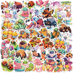 Kawaii Insect Stickers Cute Cartoon Animal Decals for Scrapbook, Laptop, Bike, Skateboard (ONLINE ORDER ONLY)