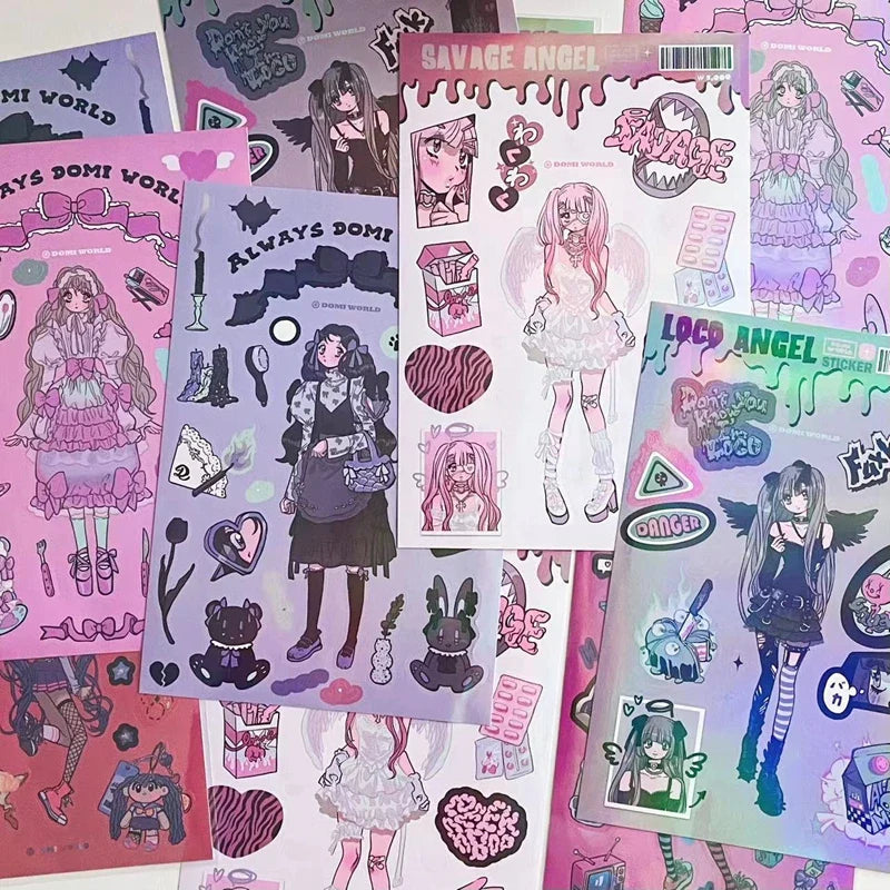 Korean ins Sweet Cool Girl Sticker Diary Scrapbooking DIY Album Decoration Sticker Aesthetic Stationery Art Supplies Personalizd (ONLINE ORDER ONLY)
