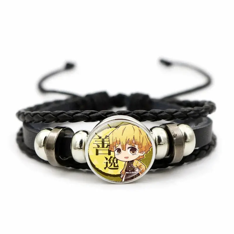 Demon Slayer Bracelet: Tanjiro & Nezuko Leather Charm (ONLINE ORDER ONLY)