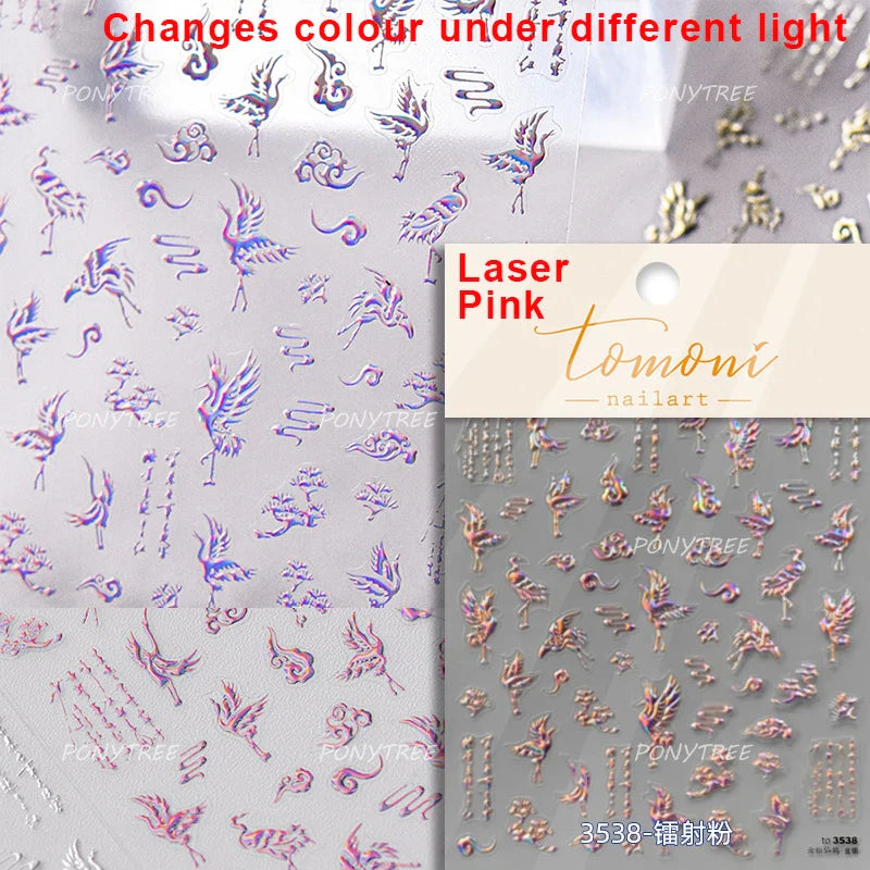 White Pink Baby Child Angel Wing Heart Bowknot Leaves Key Star Cupid's Arrow Archery Adhesive Nail Art Stickers Manicure Decals (ONLINE ORDER ONLY)