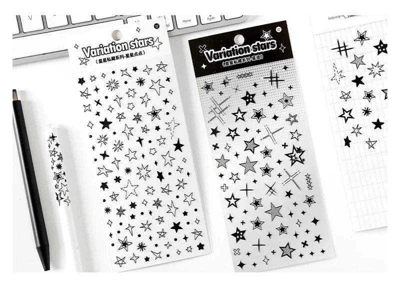 1Pc New Cute Star Resin Stickers Idol Card Deco Scrapbook DIY Material Girls Nails Decoration Stationery Stickers (ONLINE ORDER ONLY)