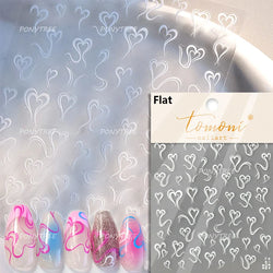 Line Love Heart Arc French Romantic Curve Punk Attitudinal Hollow Geometric Figure Adhesive Nail Art Stickers Manicure Decals (Online Order Only)