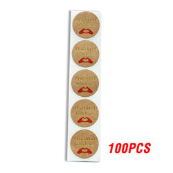 Handmade With Love Kraft Paper Stickers 100-500pcs 1inch Adhesive Labels Baking Wedding Decoration Party Decoration Sticker (Online Order Only)
