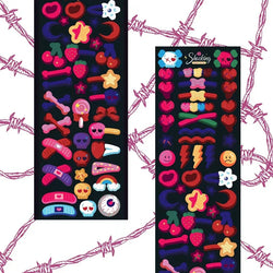 Korean Ins Dark Skull Love Key Chain Sticker Scrapbooking Photo Frame Handmade Stationery Decorative Kawaii Stickers Art Supply (ONLINE ORDER ONLY)