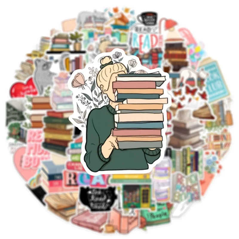 10/30/50PCS Cartoon Animal Reading Children's PVC Sticker Aesthetic Decoration Scrapbooking Stationery School Supplies for Kids (ONLINE ORDER ONLY)