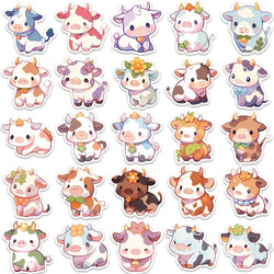 10/30/50PCS Cute Rainbow Cow PVC Sticky Sticker Aesthetic DIY Korean Stationery Decoration Scrapbooking School Supplies for Kids (ONLINE ORDER ONLY)