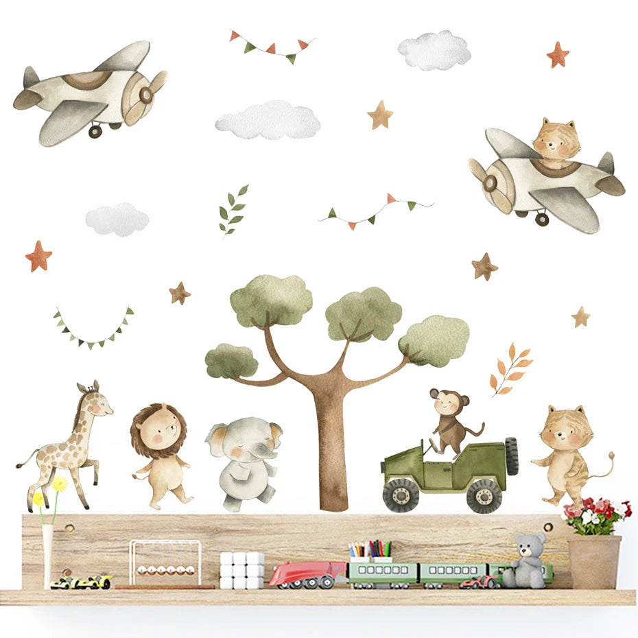 Boho Safari Animals Wall Sticker Nursery Decor (ONLINE ORDER ONLY)