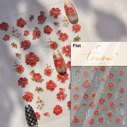 Romantic Candle Holder Lace Rambler Rose Pink Flower Bowknot Candlestick Ribbon Adhesive Nail Art Stickers Shiny Manicure Decals (ONLINE ORDER ONLY)