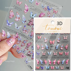 Dreamy Moon Stars Love Heart Butterfly Bowknot Lace Shiny Starburst Ribbon Delicate Adhesive Nail Art Stickers Manicure Decals (Online Order Only)