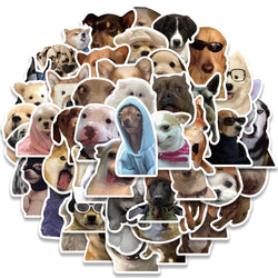 50pcs Funny Animals Dogs Meme Stickers For Luggage Guitar Phone Skateboard Vinyl Waterproof Graffiti Laptop Decals (ONLINE ORDER ONLY)