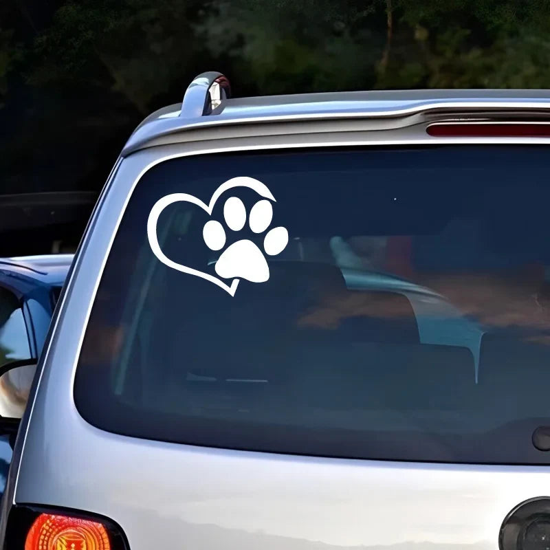 Dog's paw Hearts Sticker,Cute Car Body Window Bumper Vinyl Decal,For Cars, Trucks, Walls, Laptops, Windows, Motorcycles, Bumpers (ONLINE ORDER ONLY)