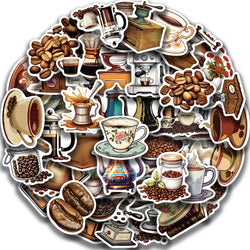 50 pcs Hot Coffee Bean Stickers Fashion Home Bedroom Decor Mural Decal Theme Door Wallpaper Sticker (ONLINE ORDER ONLY)