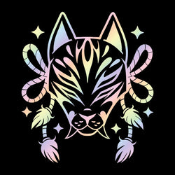 A Nine Tailed Fox Mask Car Sticker for  Window Door Motorcycle Sticker External Accessories Die Cutting Waterproof Vinyl Decals (ONLINE ORDER ONLY)
