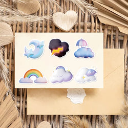 10/30/50PCS Cute Cartoon Cloud Stickers Weather Rain Lightning Rainbow Kawaii Decal Kids Toy DIY Diary Phone Notebook Bike Car (ONLINE ORDER ONLY)