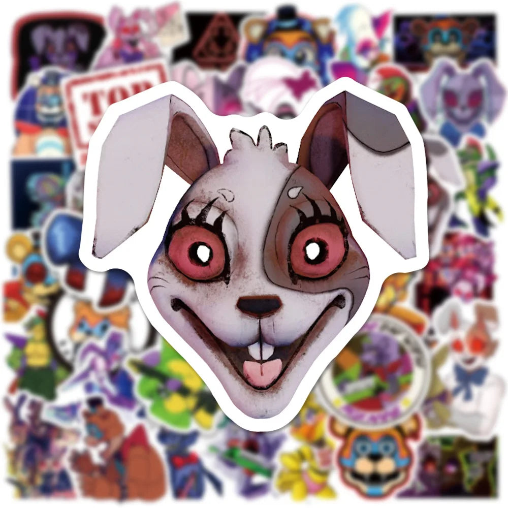 50/100PCS Game Stickers Freddy Bear Fazbear for Car Laptop Luggage Phone Decal Waterproof Sticker Toys Gifts (ONLINE ORDER ONLY)