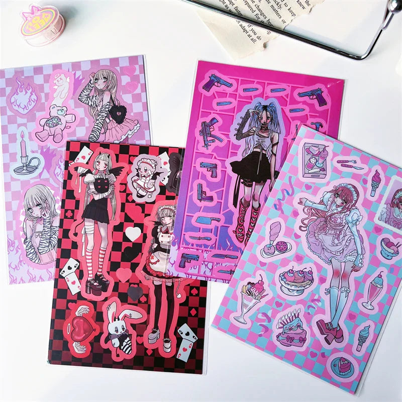 Korean ins Sweet Cool Girl Sticker Scrapbooking Diary DIY Album Decoration Sticker Aesthetic Stationery Art Supplies Personalizd (ONLINE ORDER ONLY)