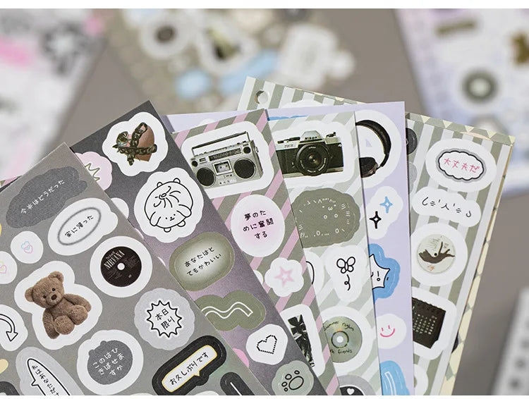 30sheets/piece Korean Ins Cute Collage Material Decorative Sticker Book Laptop Kpop Scrapbook Journal Kawaii Stickers Kids Gift (ONLINE ORDER ONLY)