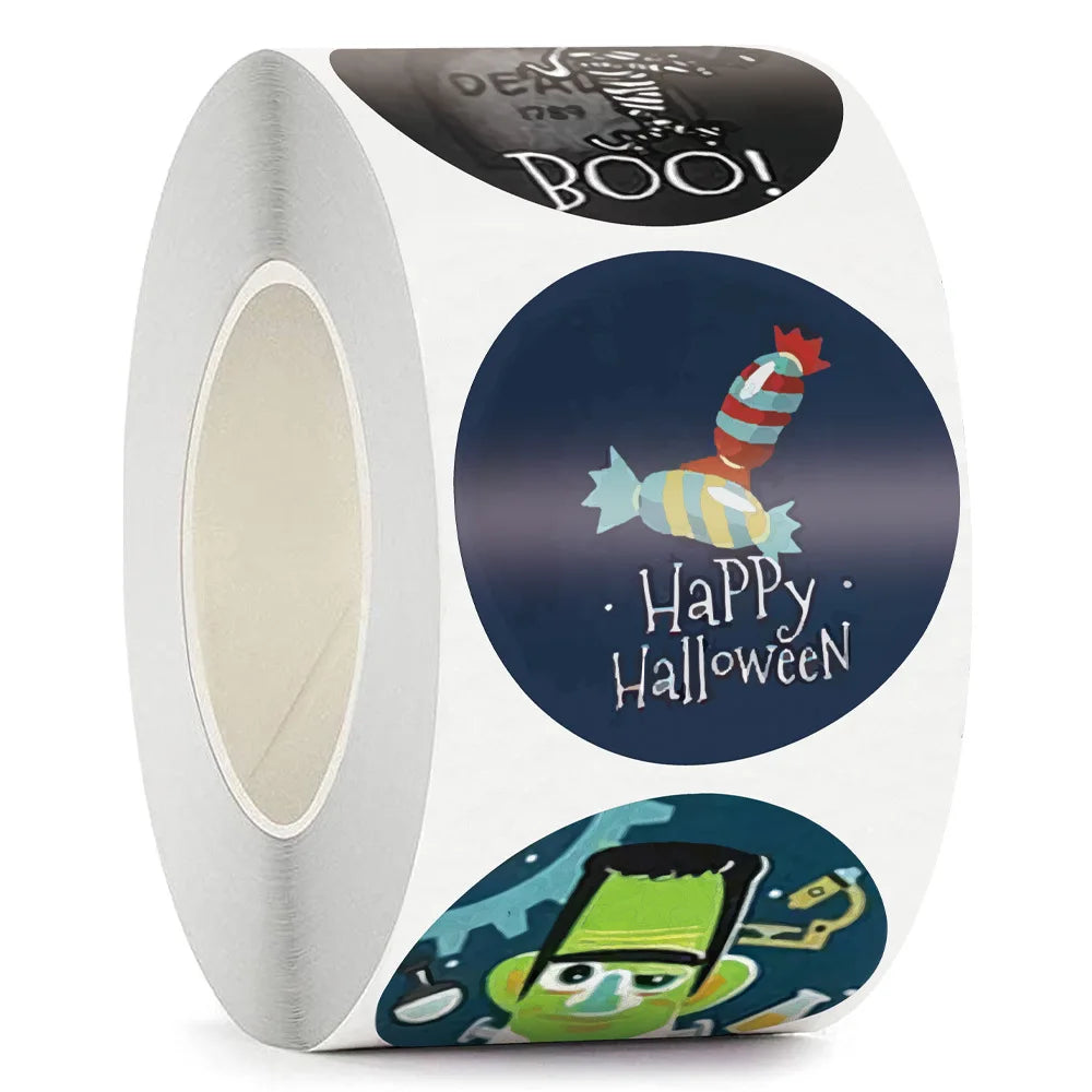 100-500pcs Halloween Stickers pumpkin Seal Labels 1inch Gold Foil Paper Decoration Sticker Wedding Gift Stationery Sticker (ONLINE ORDER ONLY)
