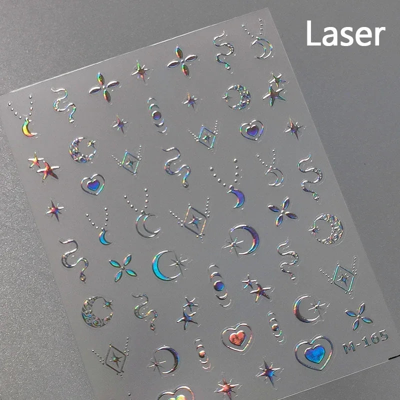 Dreamy Moon Star Cloud Butterfly Starrylight Rhinestone 5D Soft Embossed Relief Nail Art Sticker 3D Decal Decoration Manicure (ONLINE ORDER ONLY)