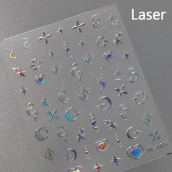 Dreamy Moon Star Cloud Butterfly Starrylight Rhinestone 5D Soft Embossed Relief Nail Art Sticker 3D Decal Decoration Manicure (ONLINE ORDER ONLY)