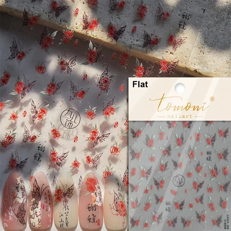 Dreamy Chic Butterfly Flower Bowknot Square Rhinestone Crystal 5D Self Adhesive Nail Art Stickers Fantasy Shiny Manicure Decals (ONLINE ORDER ONLY)