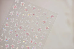 Embossed Flower Pink Butterfly Lucky Peach Blossom Chic Spring Petal 5D Soft Relief Adhesive Nail Art Stickers Manicure Decals (Online Order Only)