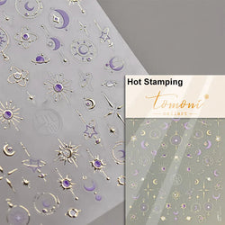 Metal Snake Flower Pattern Stars Eye Pot Moon Butterfly Story Retro Meteor Candle Hourglass Nail Art Sticker Manicure Tool Decal (ONLINE ORDER ONLY)
