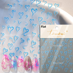 Line Love Heart Arc French Romantic Curve Punk Attitudinal Hollow Geometric Figure Adhesive Nail Art Stickers Manicure Decals (Online Order Only)