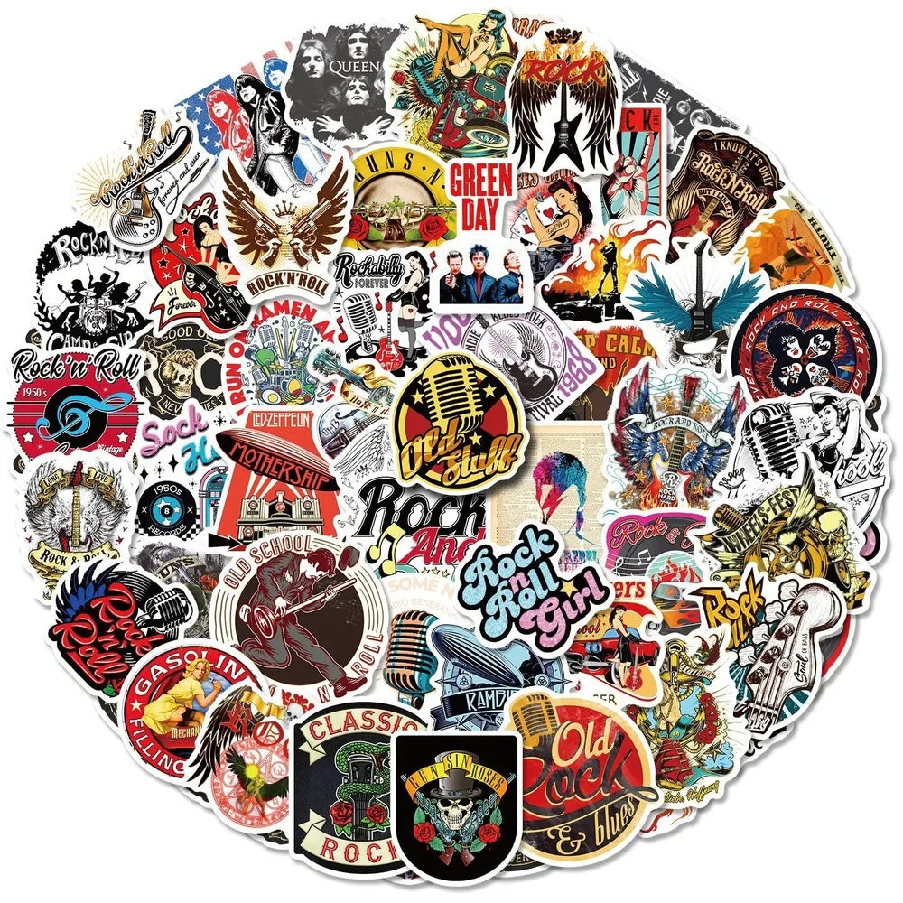 Retro Rock Roll Music Sticker Packs (ONLINE ORDER ONLY)