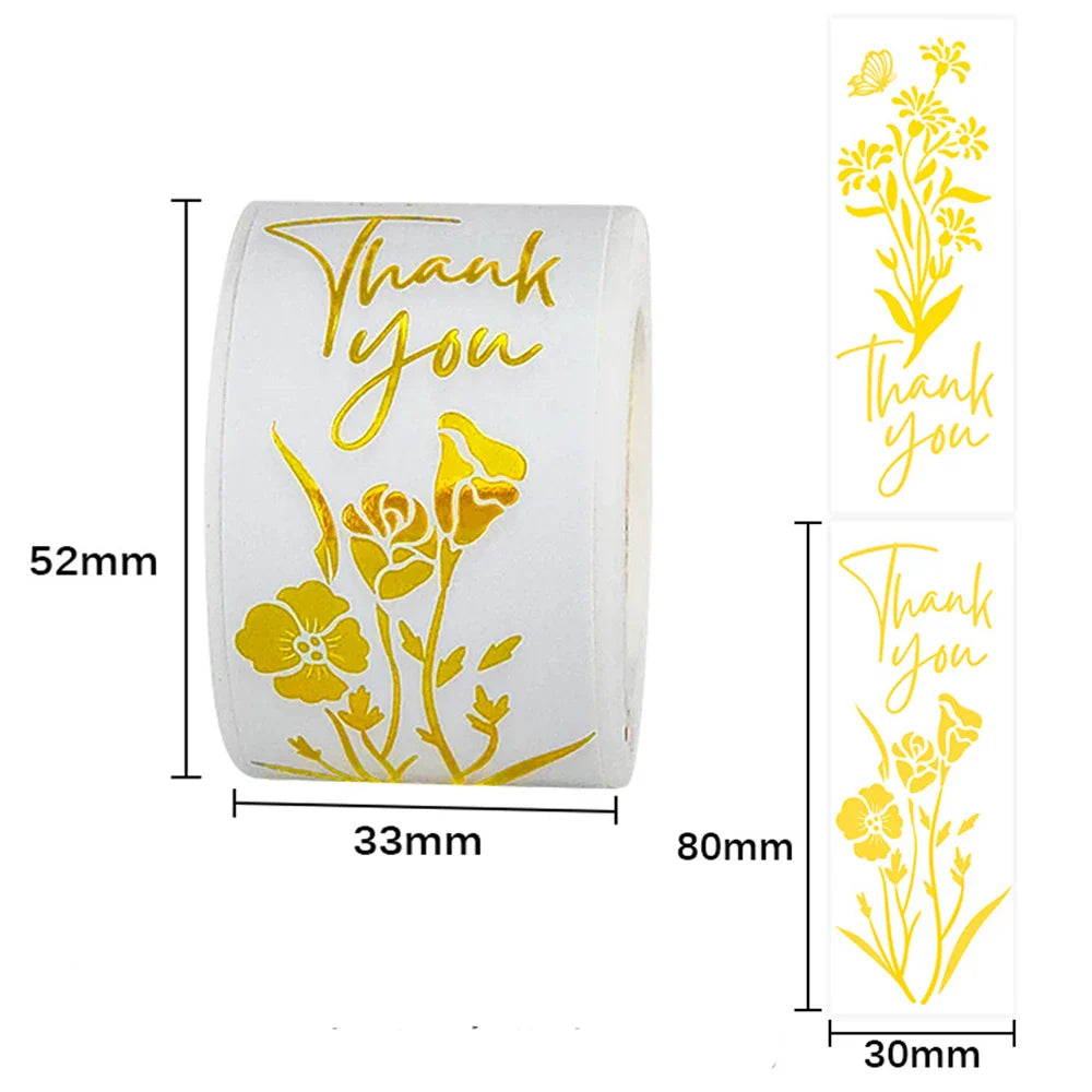 120pcs Rectangle Gold Foil Stickers Thank You For Small Business Gift Seal Labels Shipping Stickers For Decoration Envelope (ONLINE ORDER ONLY)