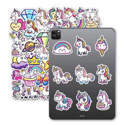 10/30/50PCS Kawaii Love Unicorn PVC Sticker Aesthetic DIY Korean Decoration Scrapbooking Hand Accounting Supplies for Kids (Online Order Only)