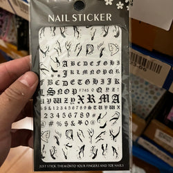 1PC Lace Flower Leaf Nail Sticker Geometric Line Leaf Floral Nail Art Decal Abstract Elegant Black White Pattern Nail Decoration (ONLINE ORDER ONLY)