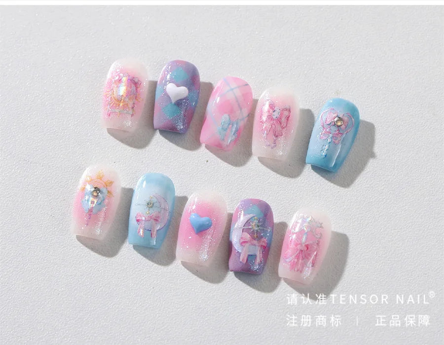 Pink Bowknot Star Moon Starburst Sun Polar Day Polar Night Sword Rose Flower Wreath Adhesive Nail Art Stickers Manicure Decals (ONLINE ORDER ONLY)