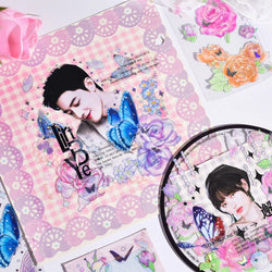 3Pcs Jellyfish Rose Butterfly Laser Sticker DIY Scrapbooking Happy Planning Photo Album Deco Stickers Art Kawaii Stationery (ONLINE ORDER ONLY)